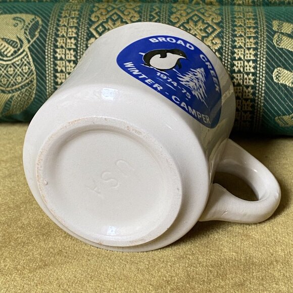 Boy Scouts Vintage Coffee Mug Broad Creek Winter Camper 1974-1975 Penguin Tree - Picture 4 of 5